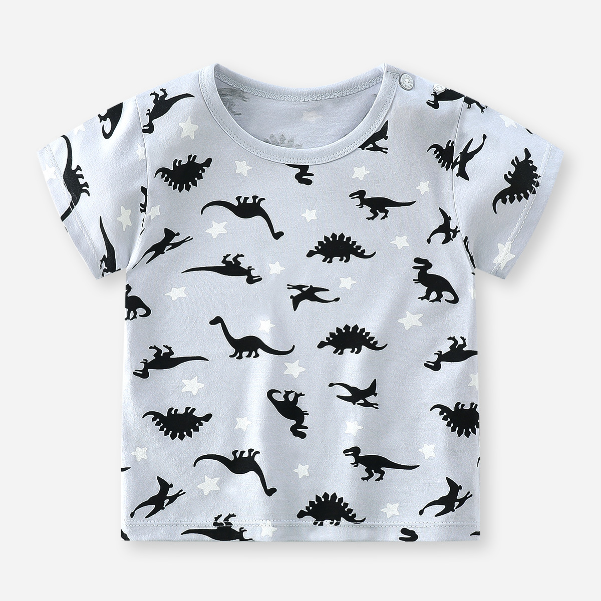 เสื้อยืดเด็ก ผู้ชาย/หญิง เสื้อยืดเด็กเล็ก Cotton100 มีกระดุมข้างคอ ใส่ง่าย มี Size สำหรับเด็กวัย 0-10 ปี