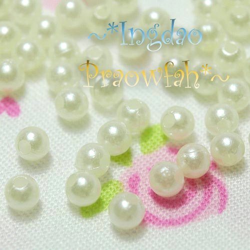 APEARL-4cm ลูกปัดมุกอะคลีลิก 4 มิล. สีครีม (10 กรัม / 400 ชิ้น)