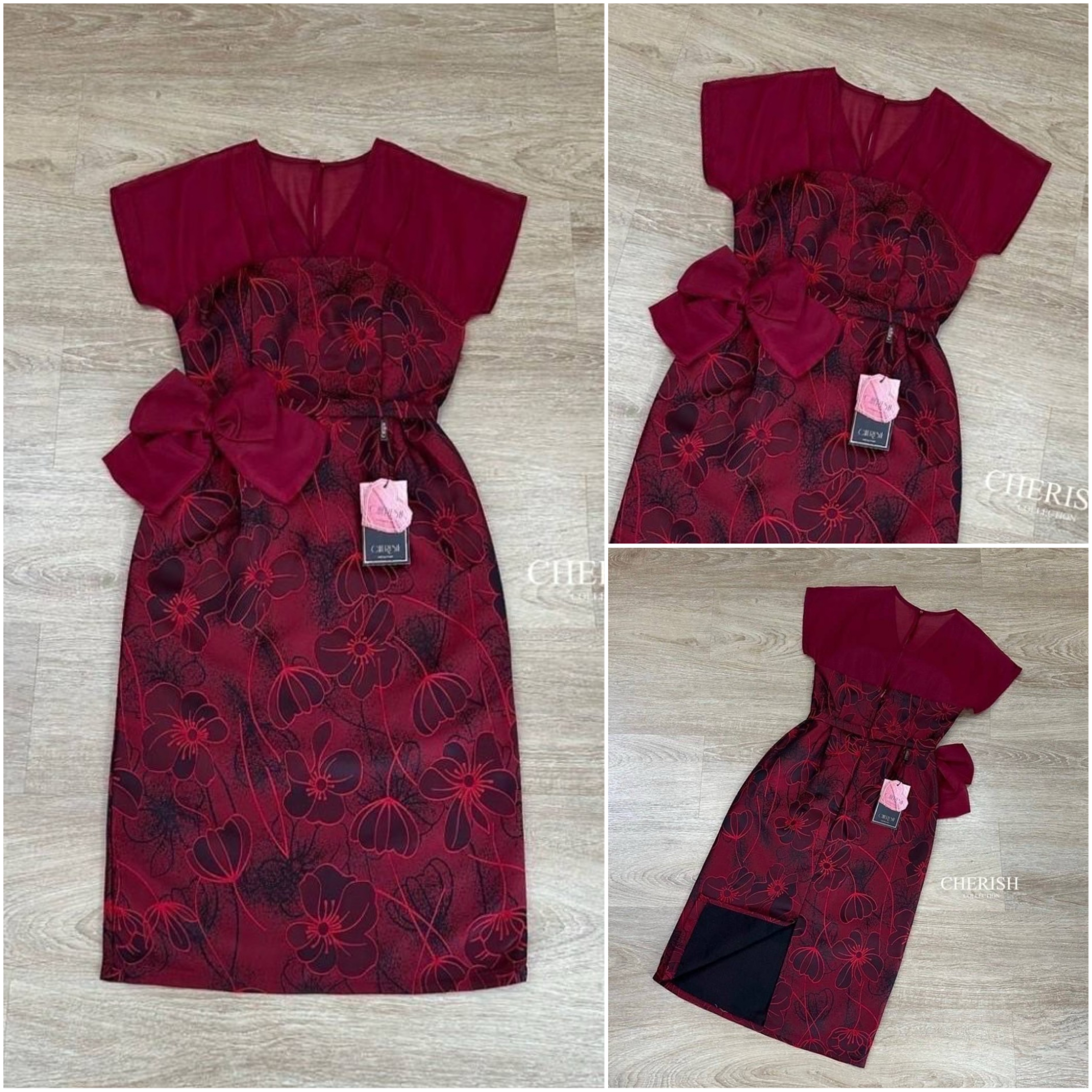 ชุดเดรสผ้าทอลายลูกไม้ด้านบนช่วงอกเป็นผ้า ชีฟองเนื้อทรายตกแต่งช่วงเอวด้วยเข็มขัดโบว์ สุดน่ารักมาพร้อมซับในอย่างดีค่ะ ใส่สบาย : สินค้าคุณภาพ (พร้อมส่ง)