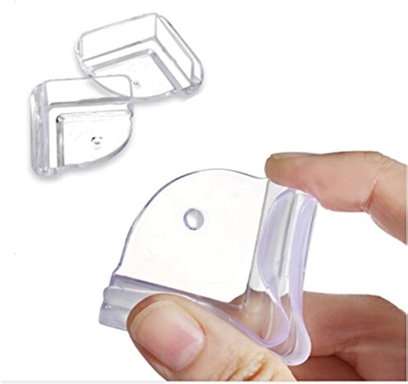 [แพค 4 ชิ้น] ยางกันกระแทกมุม ยางกันมุมโต๊ะ ยางกันชน PVC ขอบเตี้ย NanaBaby สำหรับชั้นวาง-ชั้นกระจก พร้อมกาวสองหน้า