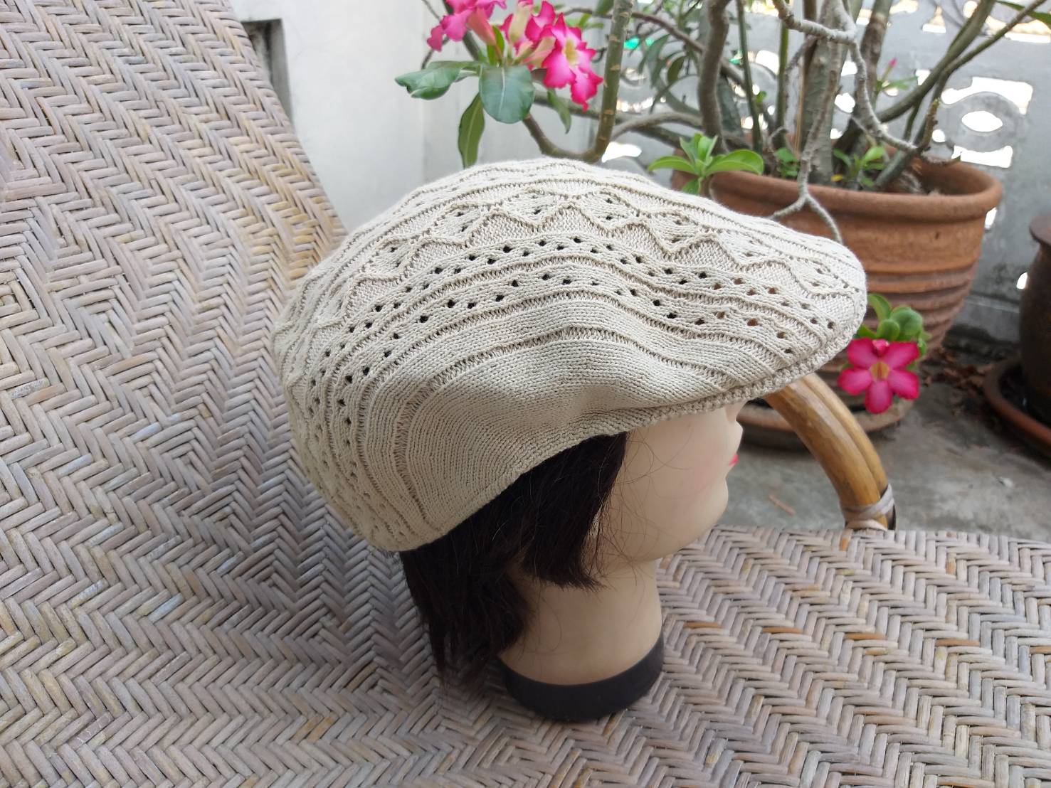 หมวกติงลี่ หมวกแฟลตแค็ป ไหมถักสวยมาก