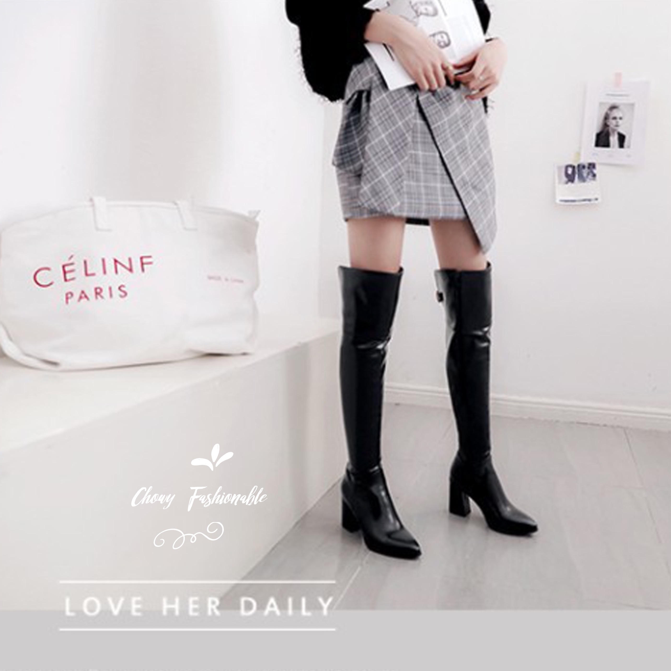 รองเท้าไซส์ใหญ่ 40-48 บูทไซส์ใหญ่ บู้ทยาวเหนือเข่า บู้ทยาวส้นสูง CHOWY KR1152