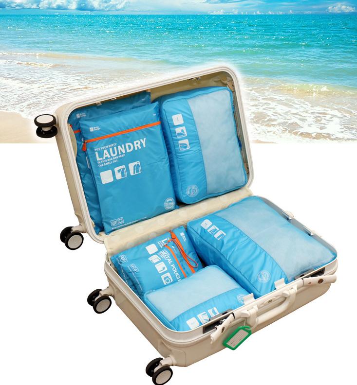 Botta Design กระเป๋าจัดระเบียบเดินทาง 7 ใบ ผลิตจากโพลีเอสเตอร์กันน้ำคุณภาพดี สำหรับจัดระเบียบเสื้อผ้า กางเกง ชุดชั้นใน กางเกงใน อุปกรณ์ไอที มี 6 สี