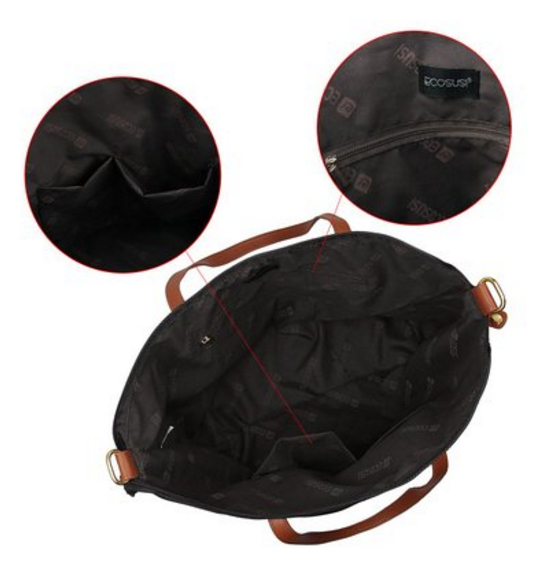 Ecosusi กระเป๋าโท้ทแฟชั่น ผลิตจากไนล่อน น้ำหนักเบา กันน้ำ คุณภาพสูง