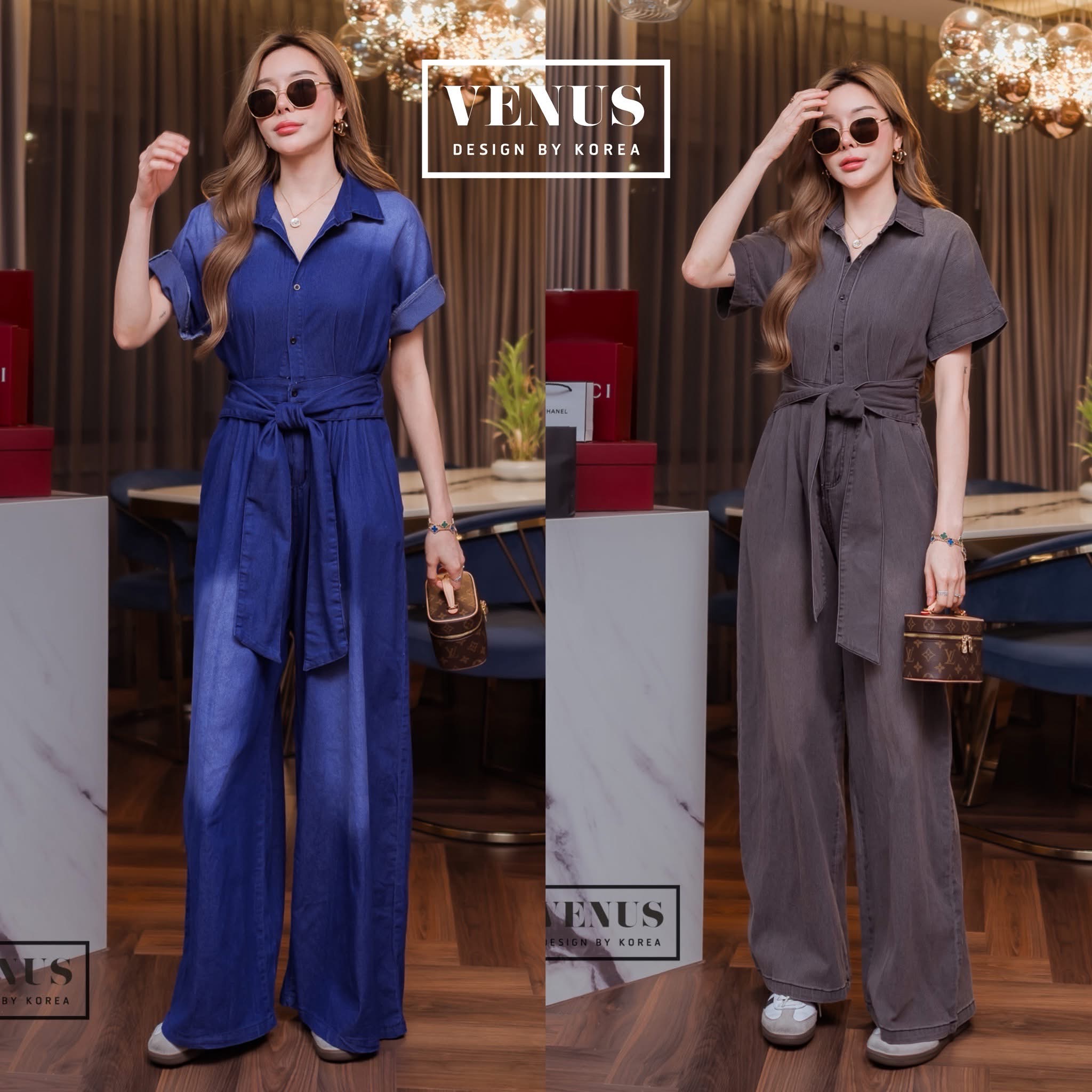 จั๊มสูทผ้ายีนเนื้อดี ช่วงเอวด้านหลังแต่งสม๊อคยืดอย่างดีนะคะ งานมาพร้อมกับสายผูกเอวเข้าชุดกันคะ ใส่สบาย : สินค้าคุณภาพ (พร้อมส่ง)