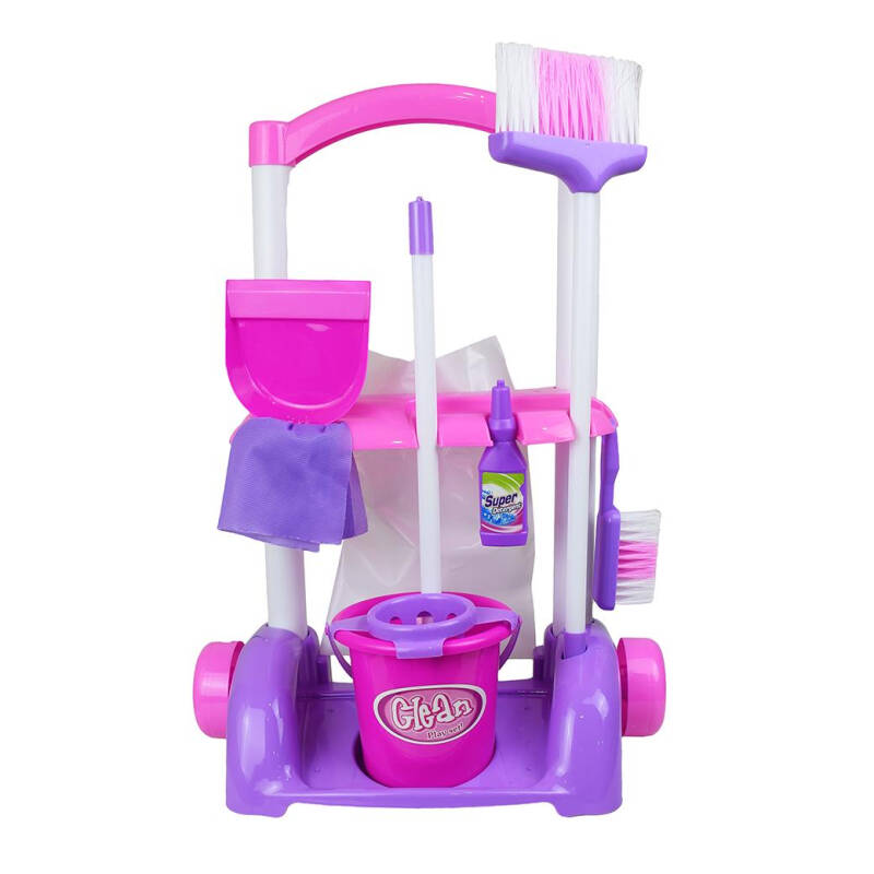 [ส่งฟรี] ของเล่นแม่บ้าน รถเข็นแม่บ้าน ของเล่นงานบ้าน รถเข็นของเล่น ไม้กวาดเด็ก ไม้ถูพื้นเด็ก ชุดทำความสะอาดเด็ก Little Helper