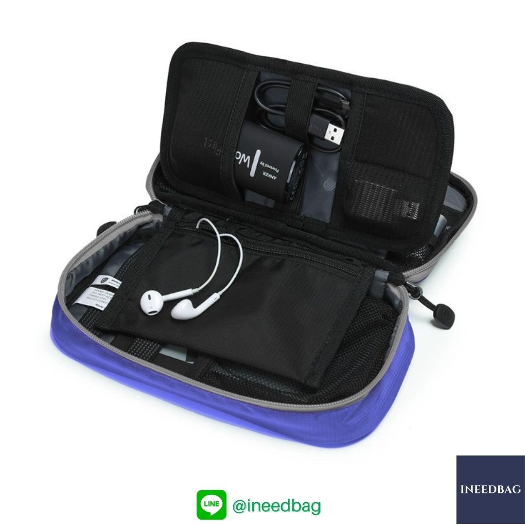 ฺBagsmart กระเป๋าจัดระเบียบอิเล็กทรอนิกส์ กระเป๋าใส่สายชาร์จ กระเป๋าใส่ฮาร์ดดิสก์ กระเป๋าใส่อุปกรณ์ไอที มีสองชั้น ช่องเยอะพิเศษ มีหูหิ้วพกพาสะดวก (น้ำเงิน)