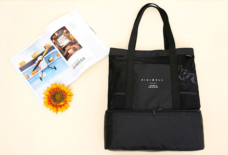 กระเป๋าเก็บความเย็น สะพายได้ เป็นตาข่าย เก็บอุณหภูมิร้อน-เย็น รูปทรงสวย เก๋ กะทัดรัด คุณภาพดี มีดีไซน์ (สีดำ)