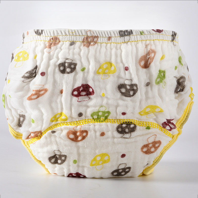 กางเกงผ้าอ้อมเด็กซักได้ กางเกงซับฉี่เด็ก กางเกงผ้าอ้อมสาลู 100%Cotton Muslin กางเกงกันฉี่ กางเกงผ้าอ้อมซับฉี่ ขอบขาสองชั้น