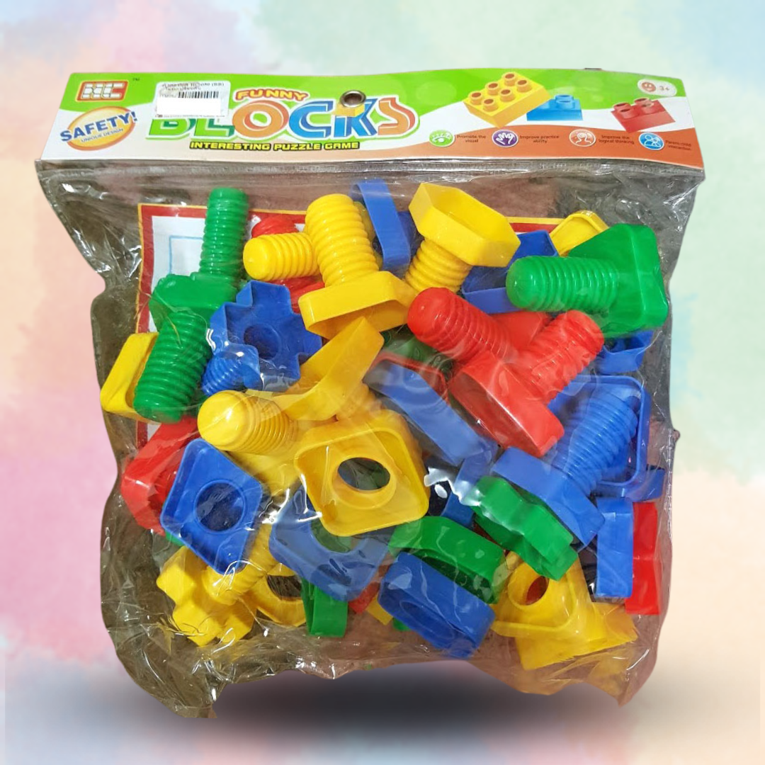 ของเล่นเด็ก 1-3 ปี ชุดของเล่นหมุนน๊อต Montessori Toys จับคู่ตัวต่อทรงเรขา ชิ้นใหญ่เหมาะมือ