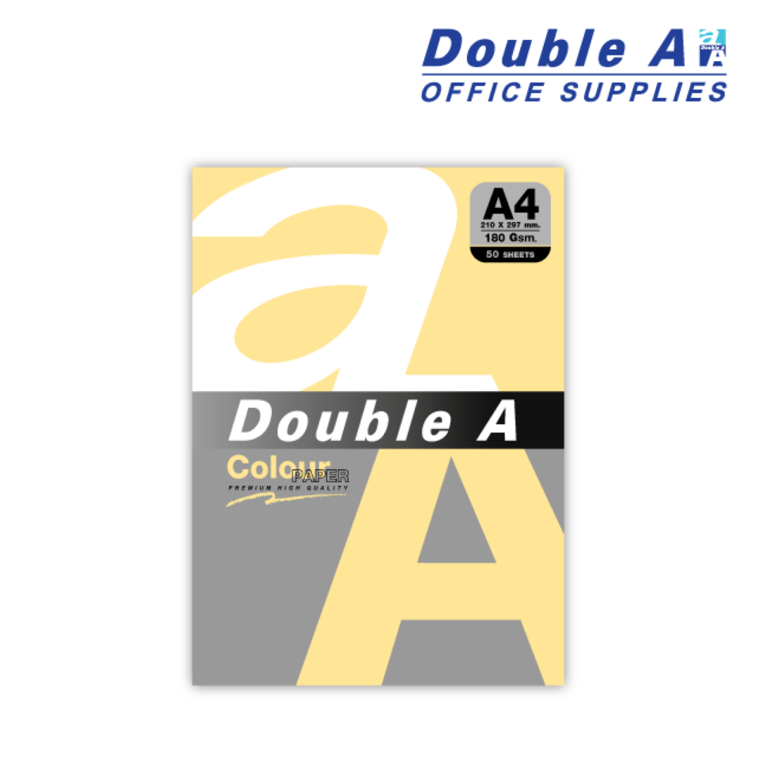 กระดาษสี / การ์ดสี A4 180 แกรม แพ็ค 50 แผ่น สีส้มพาสเทล