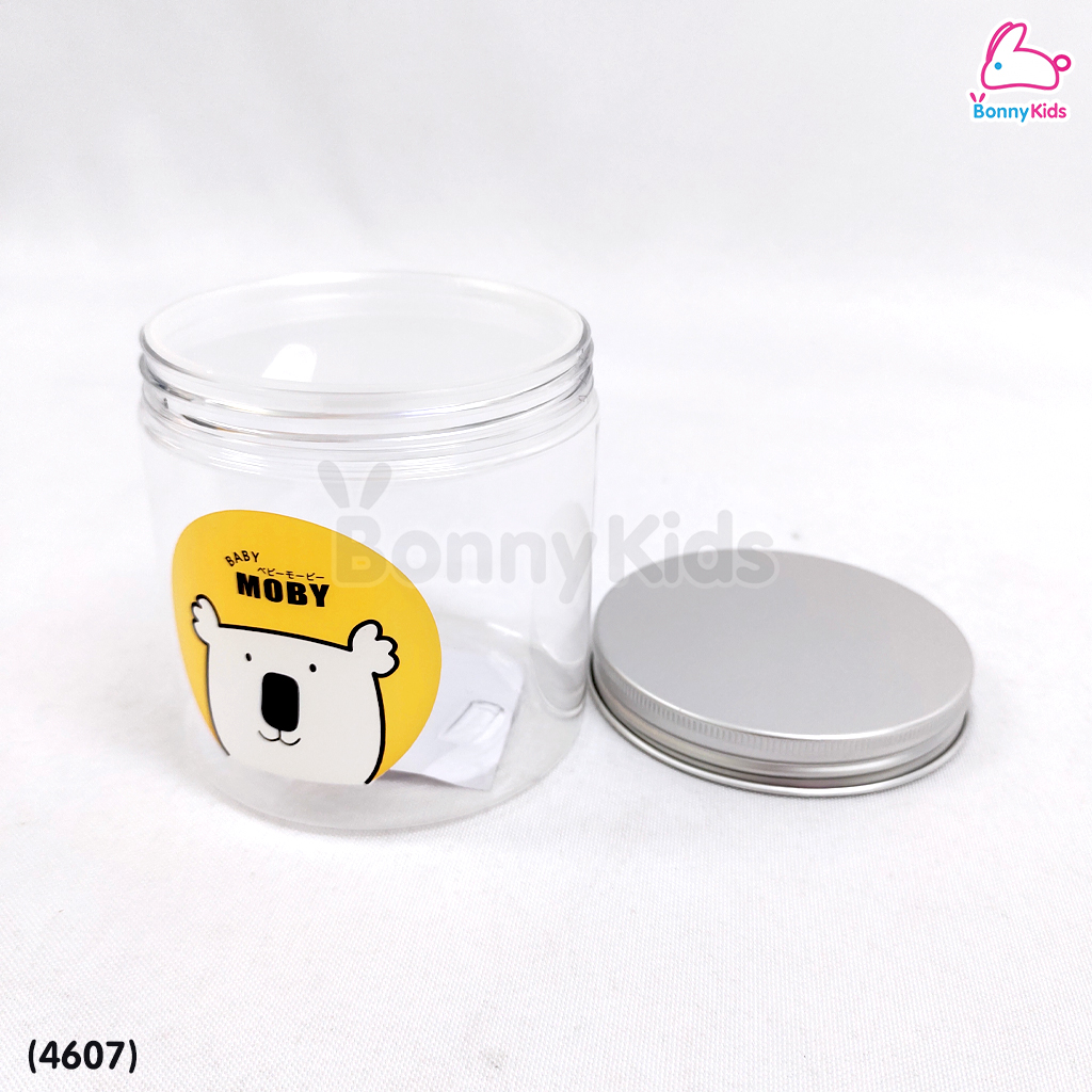 (4607) Baby Moby (เบบี้โมบี้) กระปุกใสใส่สำลี มีฝาปิด 2 ชั้น