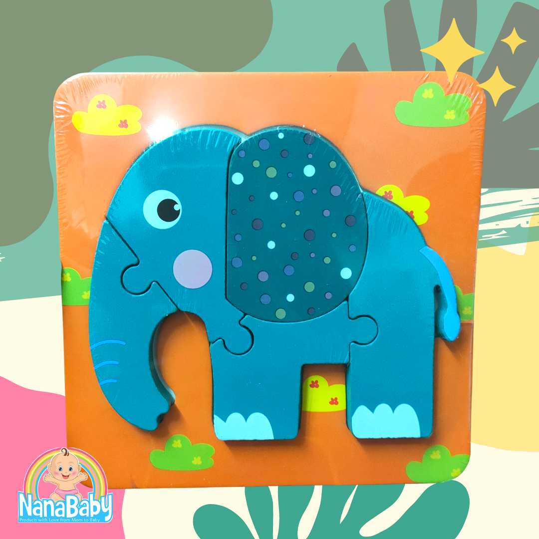 NanaBaby จิ๊กซอว์ไม้ จิ๊กซอเด็กเล็ก 3D Wooden Jigsaws รูปสัตว์ ของเล่นไม้ ของเล่นเสริมพัฒนาการเด็กเล็ก
