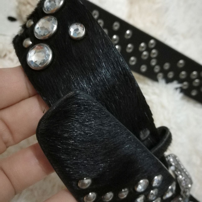 เข็มขัดชาย ขนวัวแท้ แนวร็อค สวยมาก /ของใหม่/