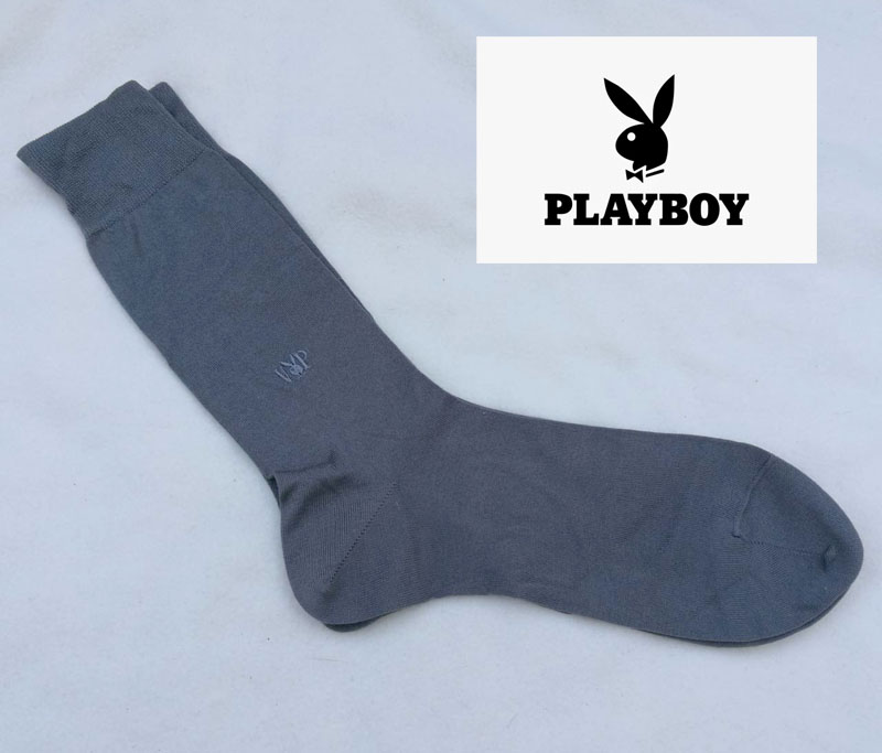 ถุงเท้าชาย PLAYBOY สีเทา เนื้อดีมาก เนื้อละเอียด