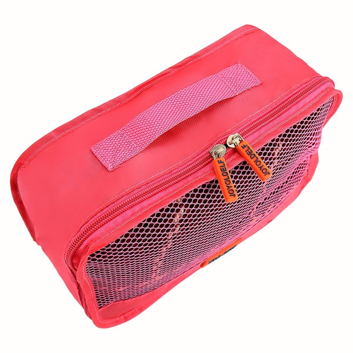 Travel Season กระเป๋าจัดระเบียบเดินทาง 7 ใบ จัดกระเป๋าเดินทาง ท่องเที่ยว ใส่เสื้อผ้า ชุดชั้นใน อุปกรณ์ห้องน้ำ กางเกงใน รองเท้า ถุงเท้า เครื่องสำอาง อุปกรณ์ไอที (Hot Pink)
