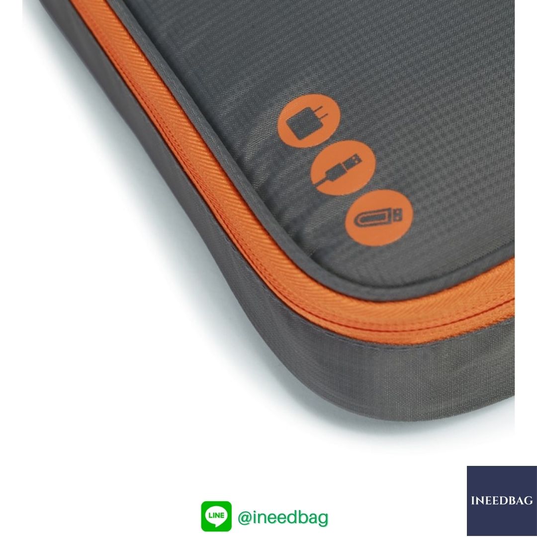 ฺBagsmart กระเป๋าจัดระเบียบอิเล็กทรอนิกส์ กระเป๋าใส่สายชาร์จ กระเป๋าใส่ฮาร์ดดิสก์ กระเป๋าใส่อุปกรณ์ไอที มีสองชั้น ช่องเยอะพิเศษ มีหูหิ้วพกพาสะดวก (เทา-ส้ม)