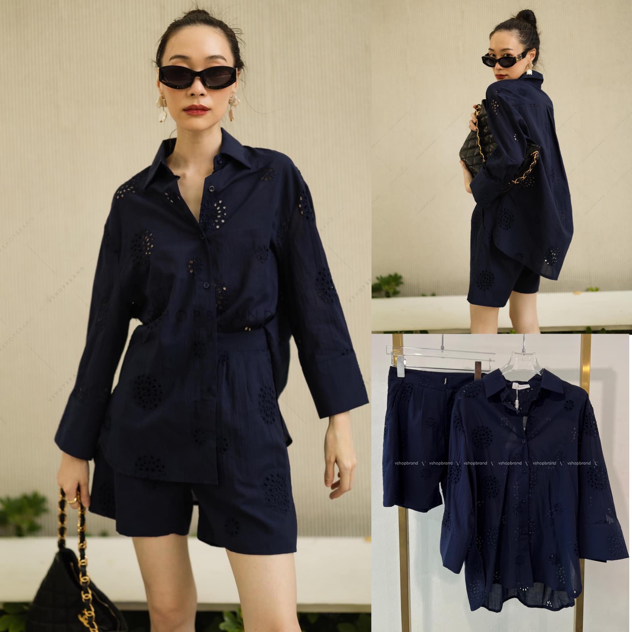 Set เสื้อเชิ้ตผ้าฉลุ + กางเกงขาสั้น สินค้าคุณภาพ (พร้อมส่ง)