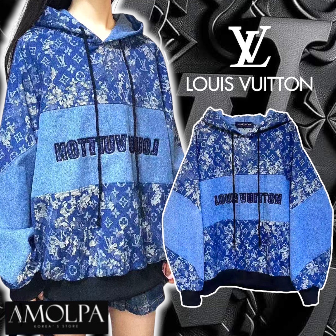 JACKET HOOD LV DENIM งานนี้ไฮเอนชนช๊อป ขึ้นห้างเลยน๊า งาน ใส่สบายสุดๆ ใส่สบาย : สินค้าคุณภาพ (พร้อมส่ง)