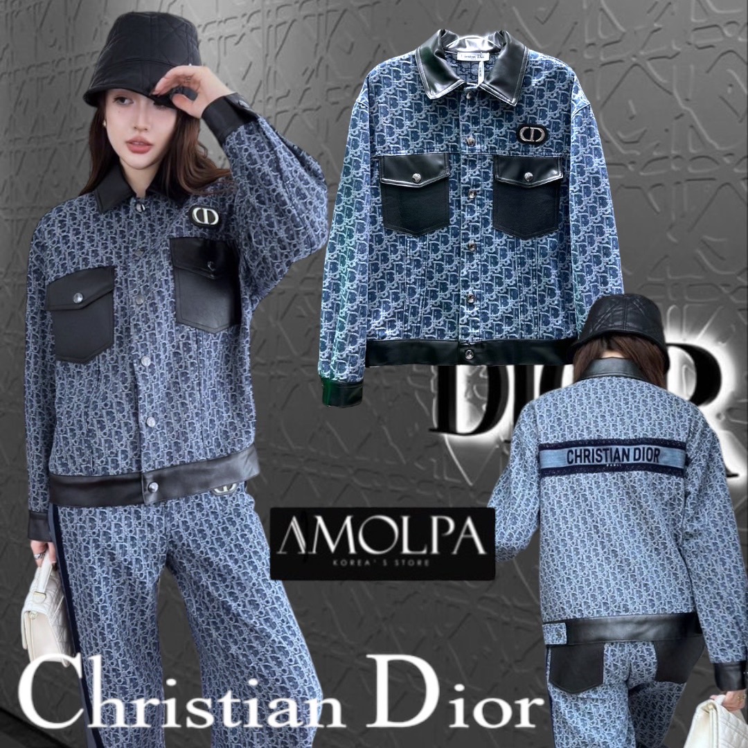JACKET CHISTIAN DIOR DENIM แต่งหนังสีดำ กระดุมปั้ม แน่นๆ สวยม๊ากกกก ตามภาพเลยค้า งานใหม่ชนช๊อปปป งานสวยยยยย ใส่แล้วเก๋มากๆ ใส่สบาย : สินค้าคุณภาพ (พร้อมส่ง)