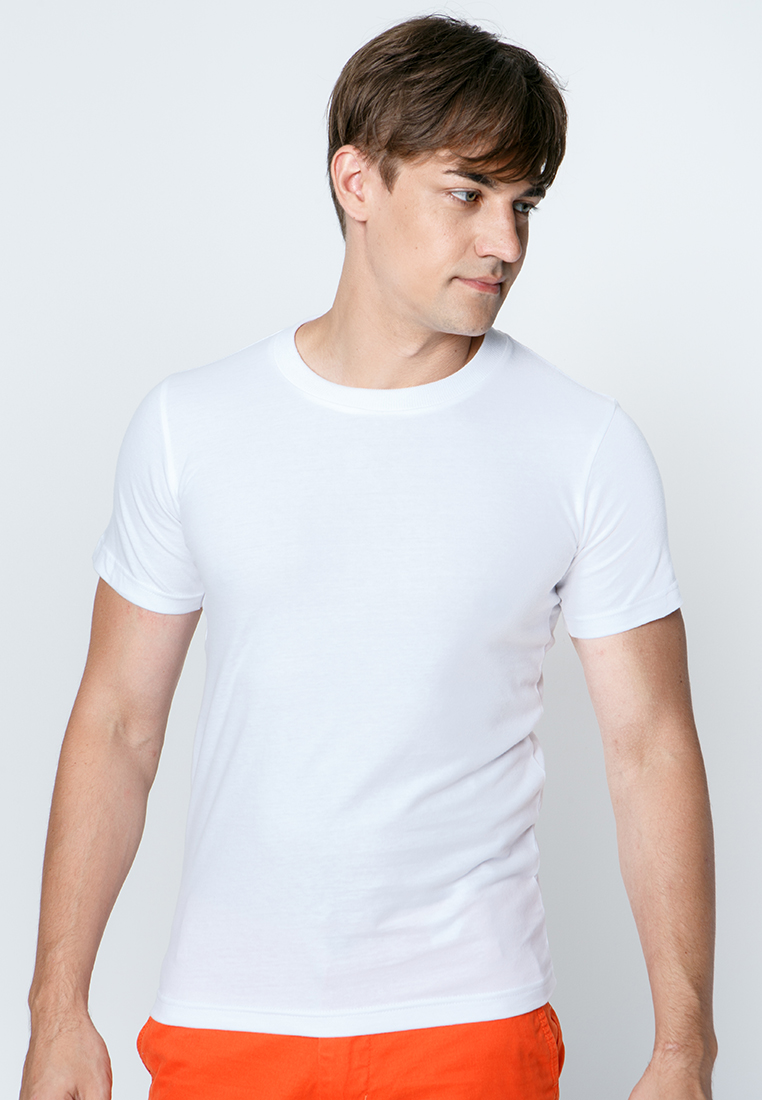 เสื้อแขนสั้นคอกลมสีขาว ไซด์ M