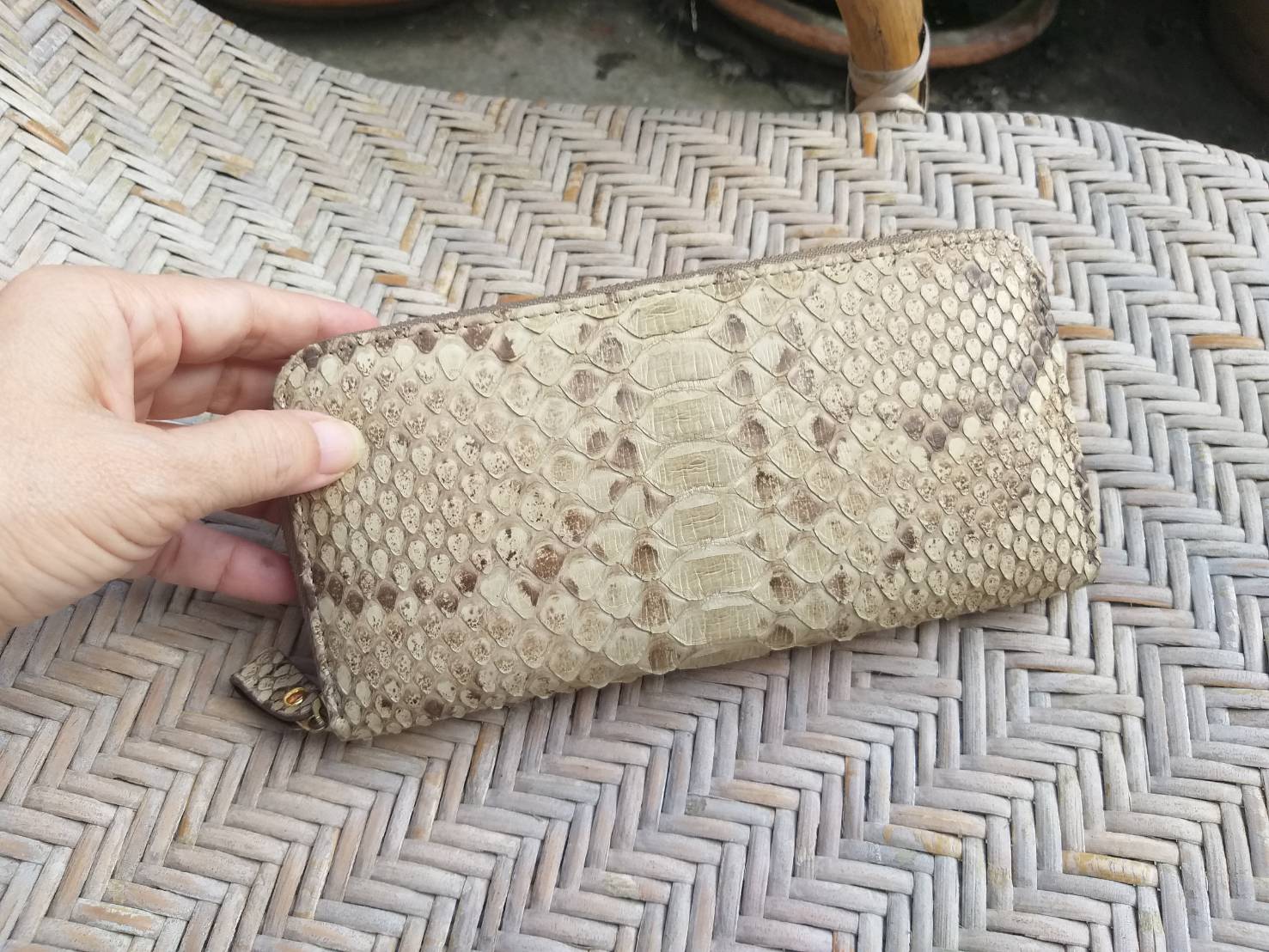 กระเป๋าสตางค์ หนังงูแท้ หนังแท้ทั้งใบ (ของใหม่)