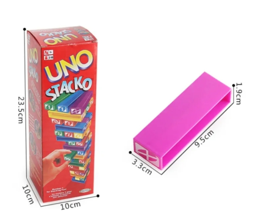 (กล่องใหญ่) อูโน่ เกมตึกถล่ม เกมจังก้า ของเล่นตึกถล่ม ยูโน่ Uno Stacko สูง 27.5 cm