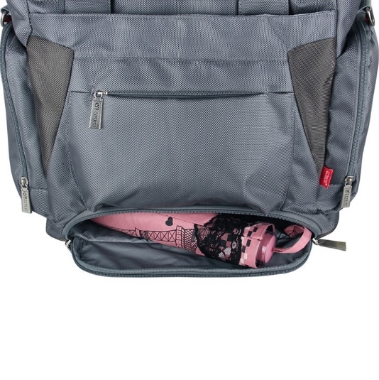 Ecosusi กระเป๋าคุณแม่ กระเป๋าสัมภาระคุณแม่ กระเป๋าแม่ลูกอ่อน สะพายได้ แถมผ้ารองเปลี่ยนผ้าอ้อม ผลิตจากไนล่อนคุณภาพสูง ทนทาน ช่องใส่ของเยอะ (สีเทา)