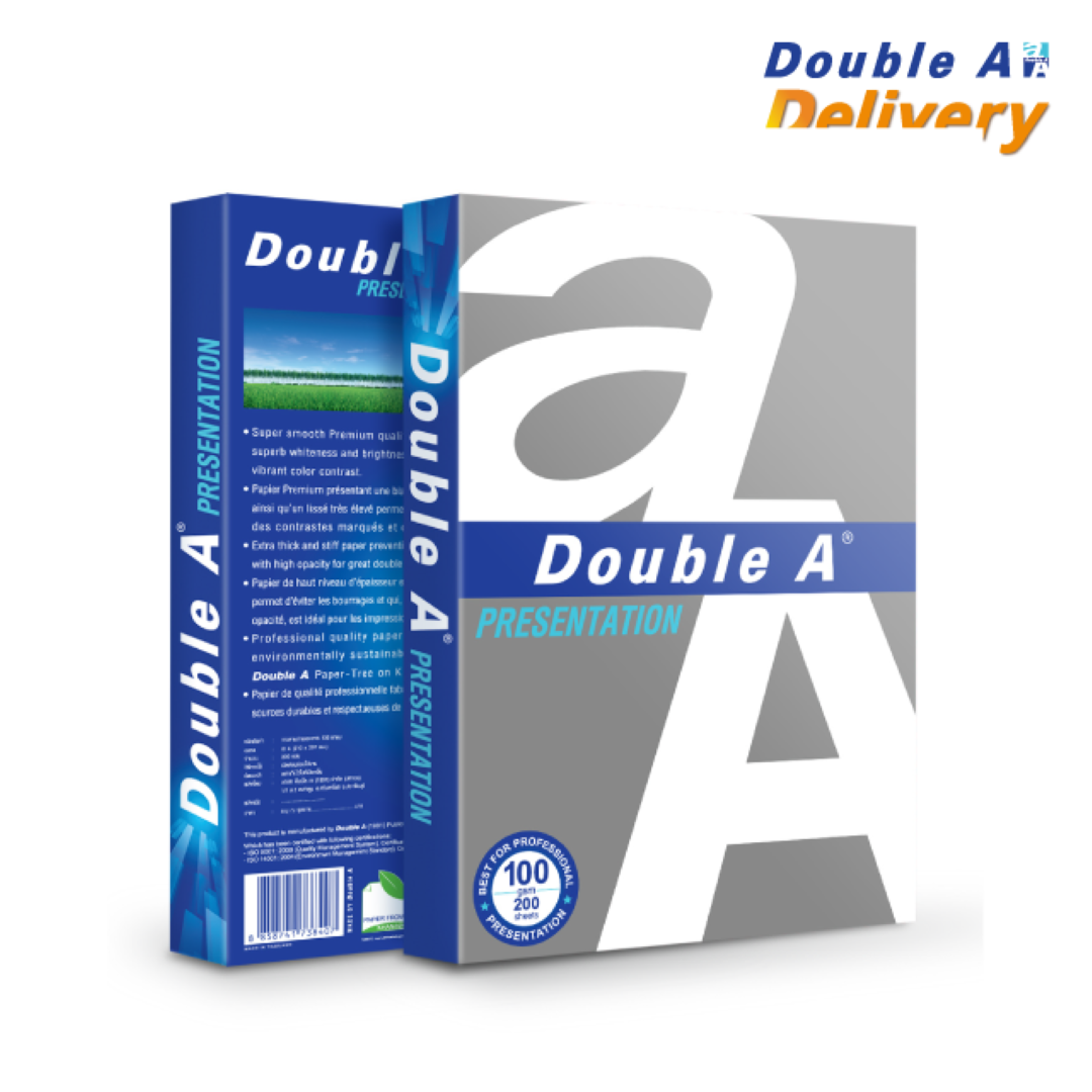 กระดาษการ์ด Double A สีขาว ขนาด A4 100 แกรม แพ็ค 200 แผ่น