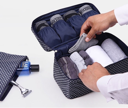 DINIWELL กระเป๋าใส่ชุดชั้นใน กางเกงใน รุ่นพิเศษ เหมาะทั้งหญิง และชาย ช่องเยอะ ผลิตจากโพลีเอสเตอร์คุณภาพสูง กันน้ำ