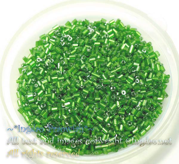 2C-016 ลูกปัดทูคัตตัดเหลี่ยม 3 มิล. สีเขียว (20 กรัม)