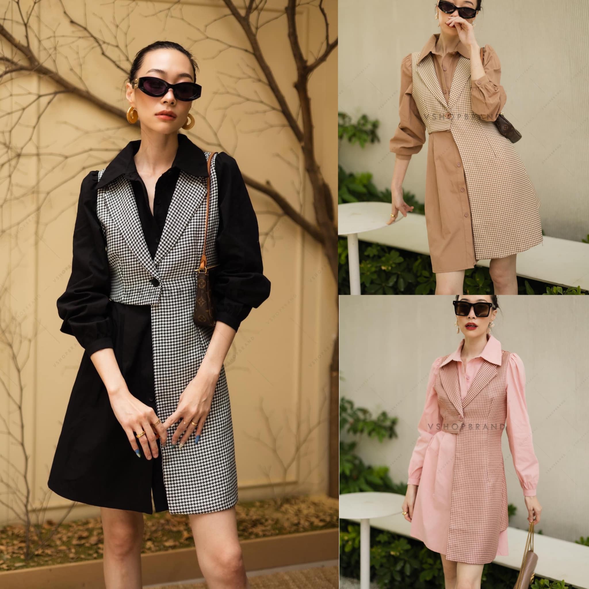 เดรสเชิ้ตกระดุมหน้าแต่งผ้าลายชิโน 👍🏻 สินค้าคุณภาพ (พร้อมส่ง)