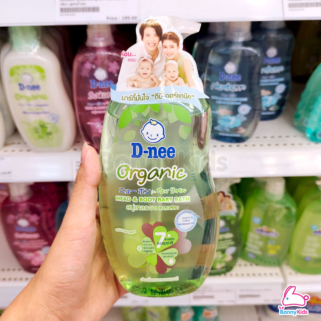 D-nee Newborn Head & Body Baby Bath สบู่เหลวอาบและสระ ขนาด380ml.