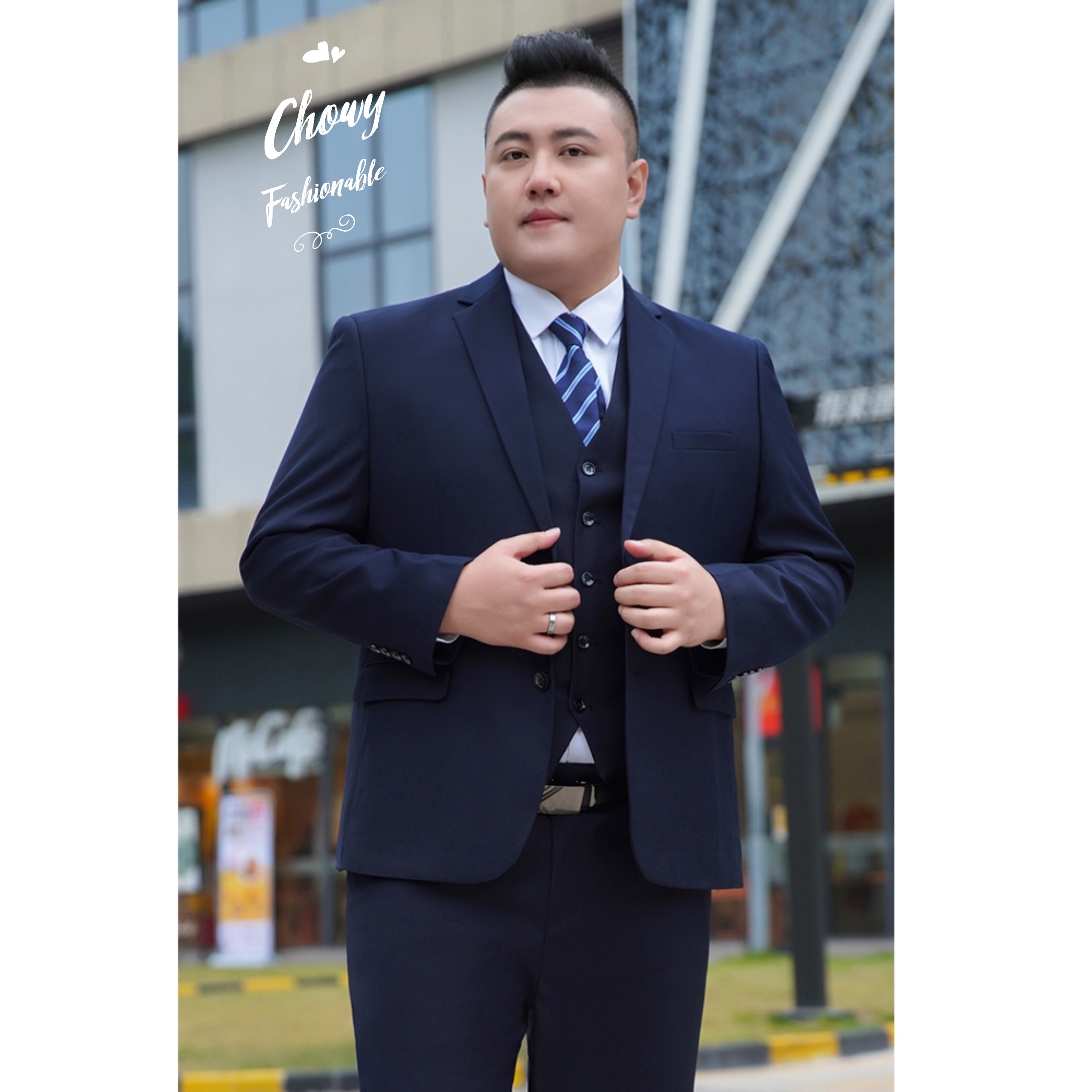 ชุดสูทผู้ชาย 3XL-10XL รอบอก 44-60 นิ้ว เสื้อสูทไซส์ใหญ่ สูทผู้ชายไซส์ใหญ่ กางเกงขายาว เอว 40-50 นิ้ว กางเกงสูทผู้ชาย FF0252