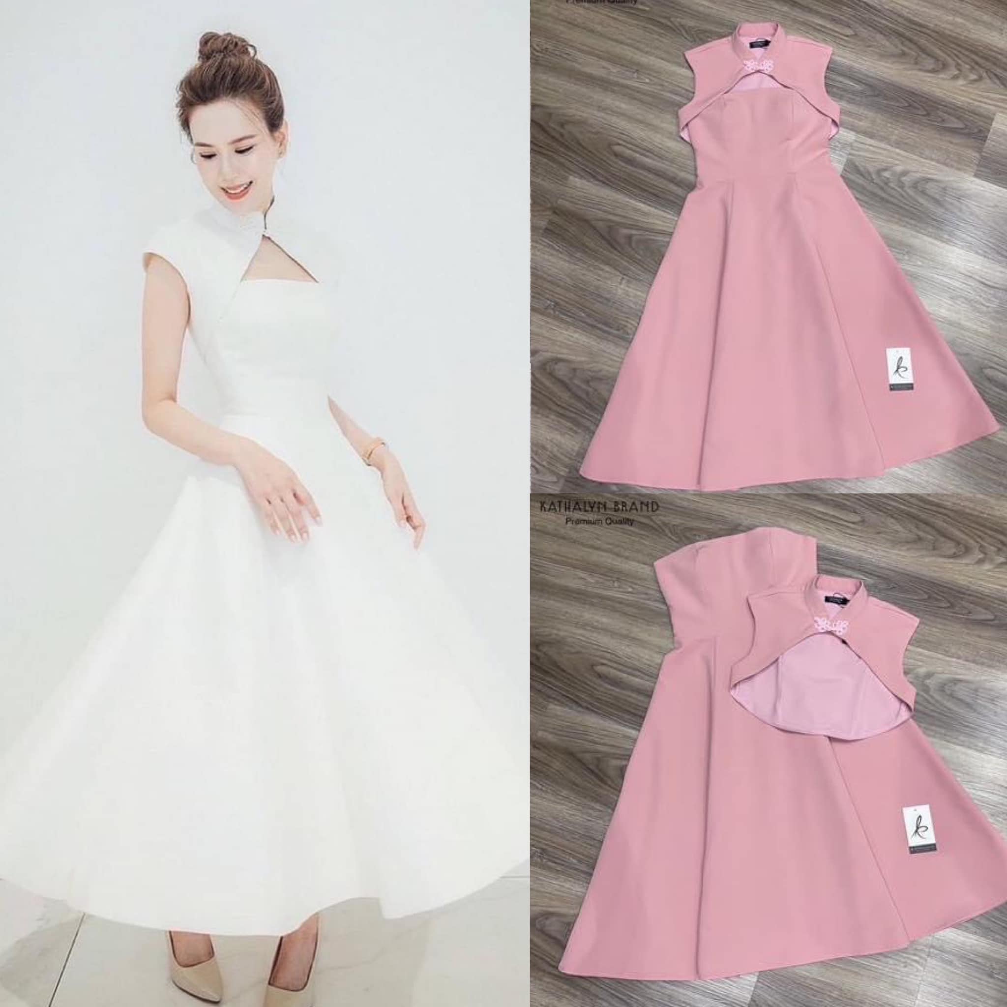 set เสื้อคลุมเดรสแต่งคอจีน แต่งแขนกุด มีบลาในตัว ช่วงคอติดกระดุม กี่เพ้าสวยงาม มาคู่กับเดรสกระโปรงยาว เกาะอกทรงพอดีตัวใส่กำลังสวย . สินค้าคุณภาพ (พร้อมส่ง)