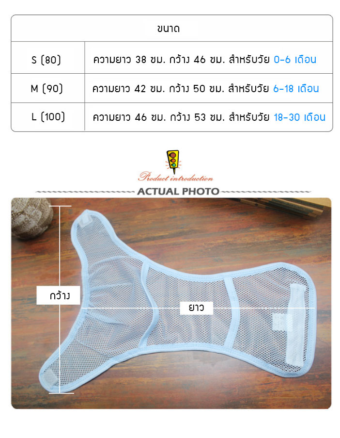 กางเกงผ้าอ้อมเด็กซักได้ กางเกงซับฉี่เด็ก ผ้าอ้อมซักได้ ผ้าอ้อมซับฉี่ ตาข่ายนิ่ม สำหรับสอดผ้าอ้อมผ้า ของเด็กวัย 0-30 เดือน