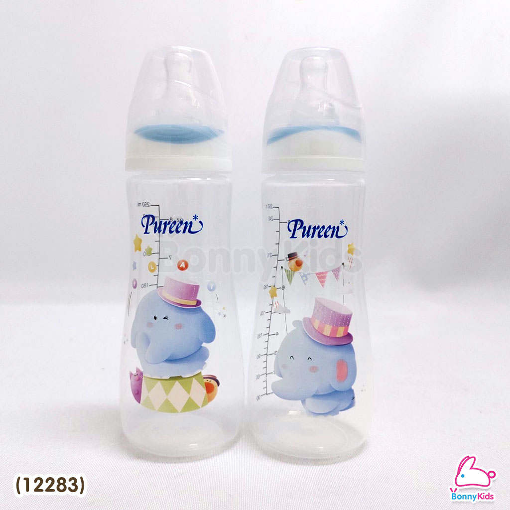 (12283) Pureen Standard Neck เพียวรีน ขวดนมทรงมาตรฐาน ขนาด 8oz. (แพ็ค 2 ขวด)