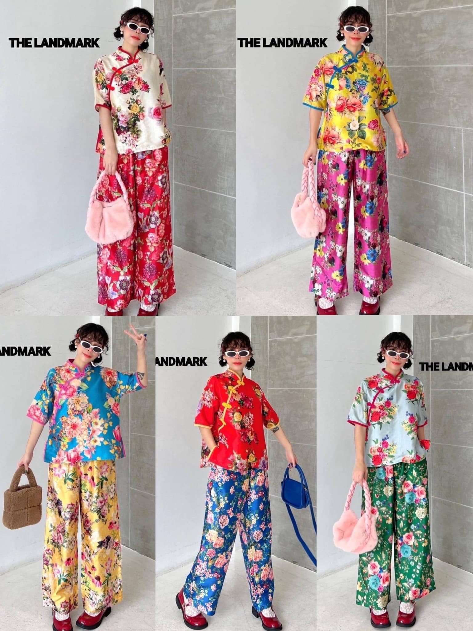 ชุดเซ็ทกี่เพ้า 2โทน แมตช์สีสันสดใส . สินค้าคุณภาพ (พร้อมส่ง)