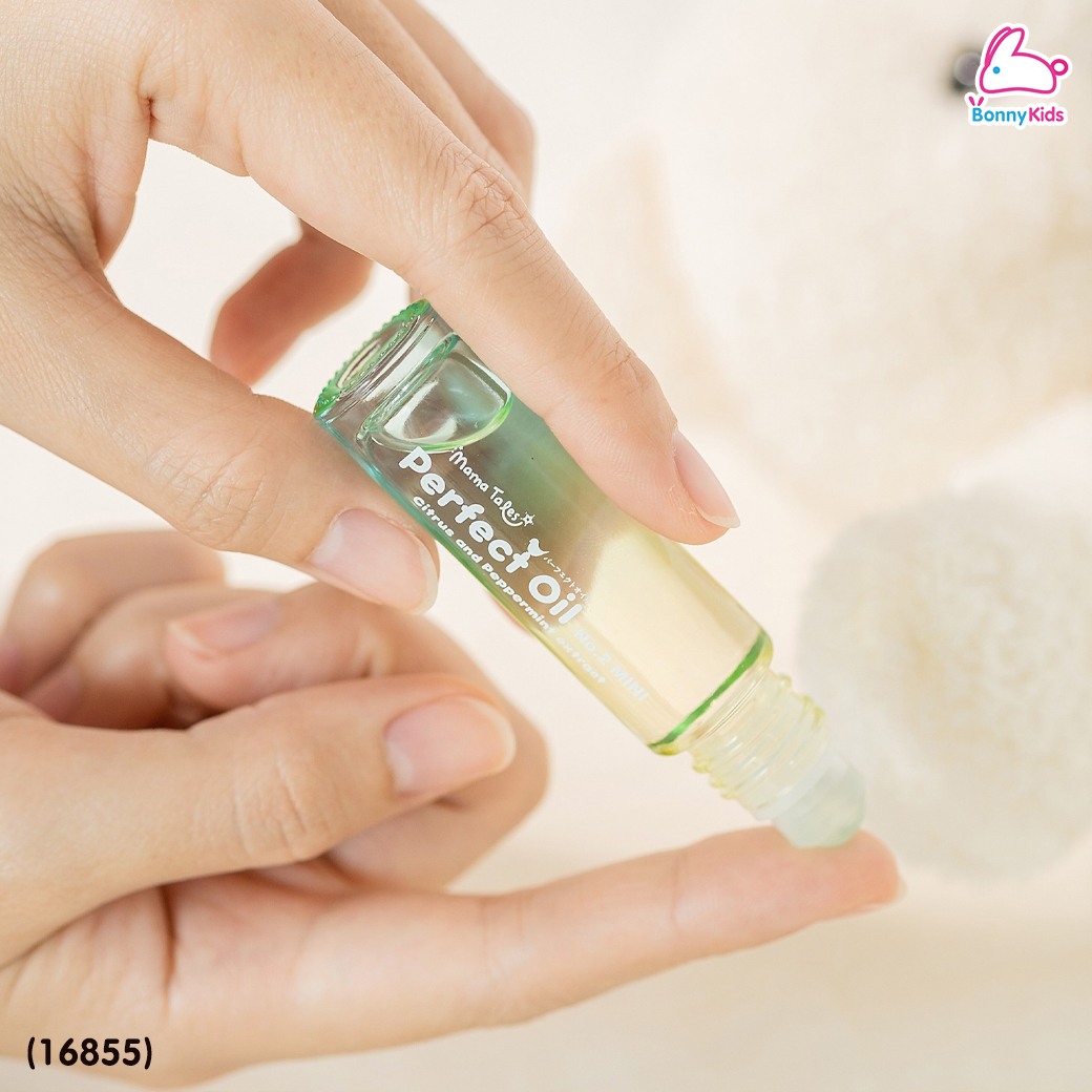 (16855) Mama Tales (มาม่าเทลส์) Perfect Oil Mini No.2 น้ำมันหอมระเหยจากซิตรัส+เปเปอร์มินต์ ออยล์บรรเทาหวัด หัวลูกกลิ้ง (10ml)