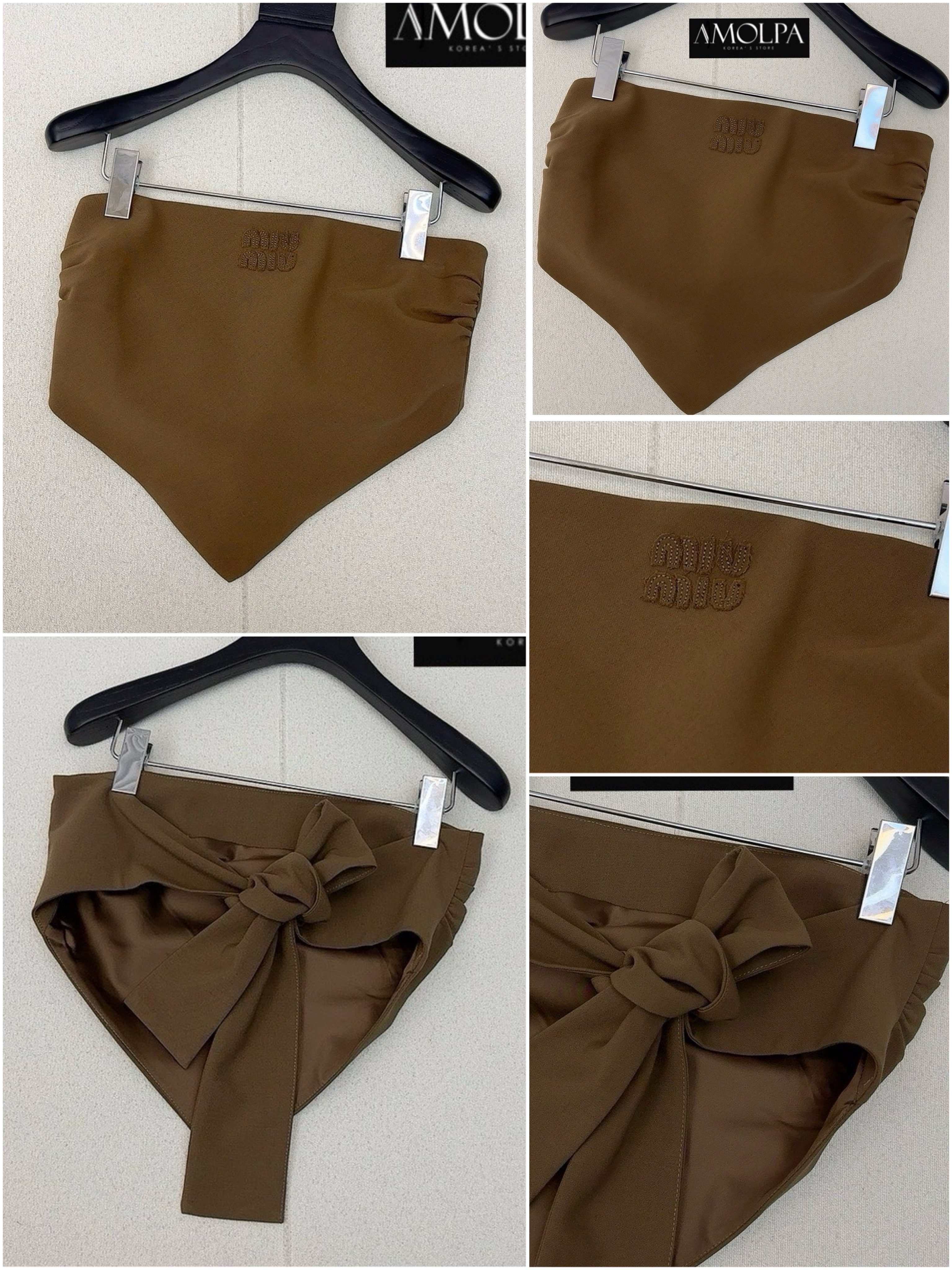 เสื้อเกาะอก MIU MIU .. แบบผูกหลัง ผ้าอย่างเทพ มีน้ำหนักสุดๆ งานสวยน่ารัก ตามช๊อปเลยน๊า ใส่สบาย : สินค้าคุณภาพ (พร้อมส่ง)