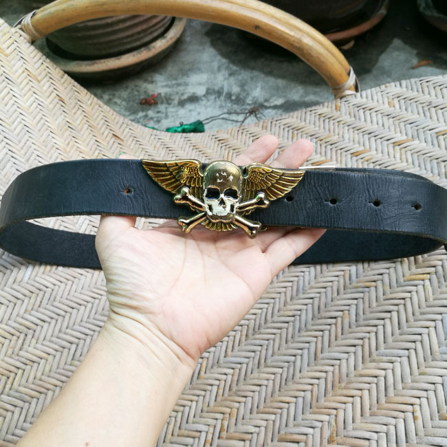 เข็มขัดชาย หัวเหล็กหัวกะโหลก สวยมาก