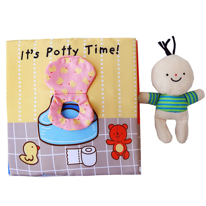 หนังสือผ้าสอนเข้าห้องน้ำ It's Potty Time ถอดตุ๊กตาออกมาเล่นได้