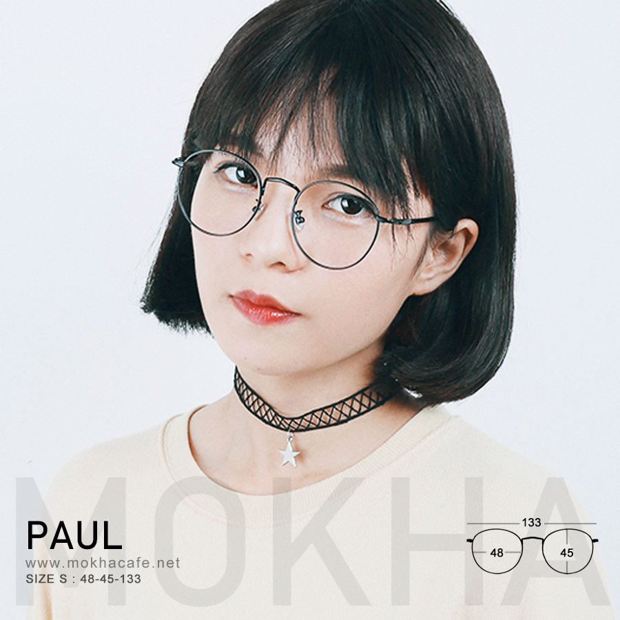 กรอบแว่น PAUL - rose gold ทรงกลม กรอบโลหะ น้ำหนักเบา กว้าง 133 มม. (sizeS) H45