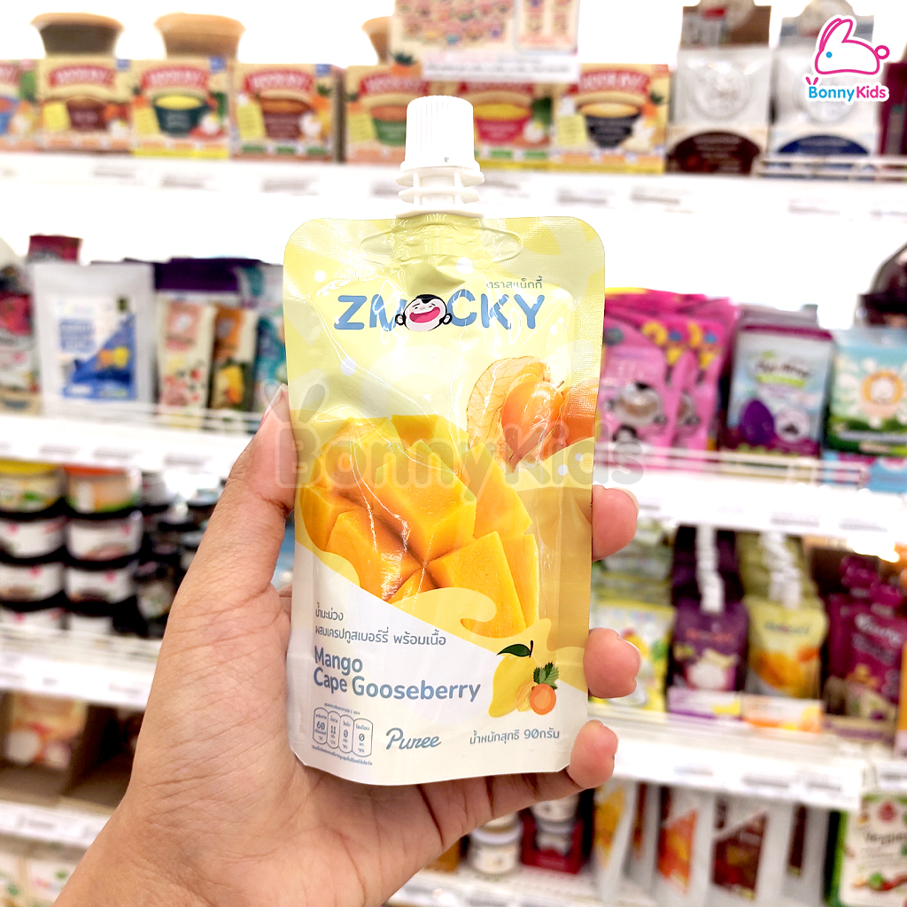 Znacky (สแน็คกี้) Znacky Puree ผลไม้บดเนื้อละเอียด วัตถุดิบจากผลไม้แท้ 100% (90กรัม)