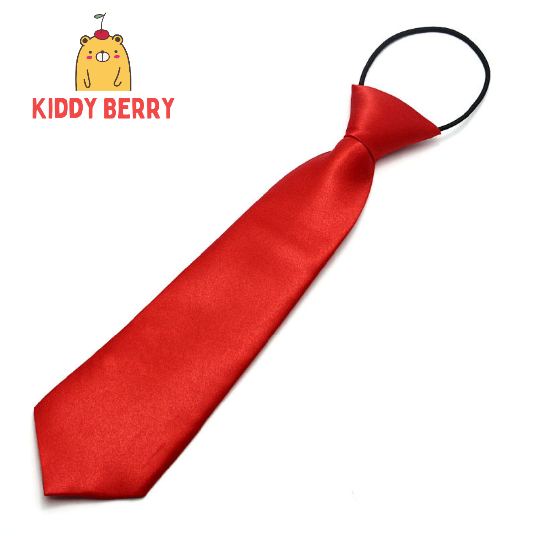 เนคไทเด็ก เนกไทเด็กสำเร็จรูป ผ้าซาติน สวมใส่ง่าย สำหรับเด็กวัย 1-12 ปี