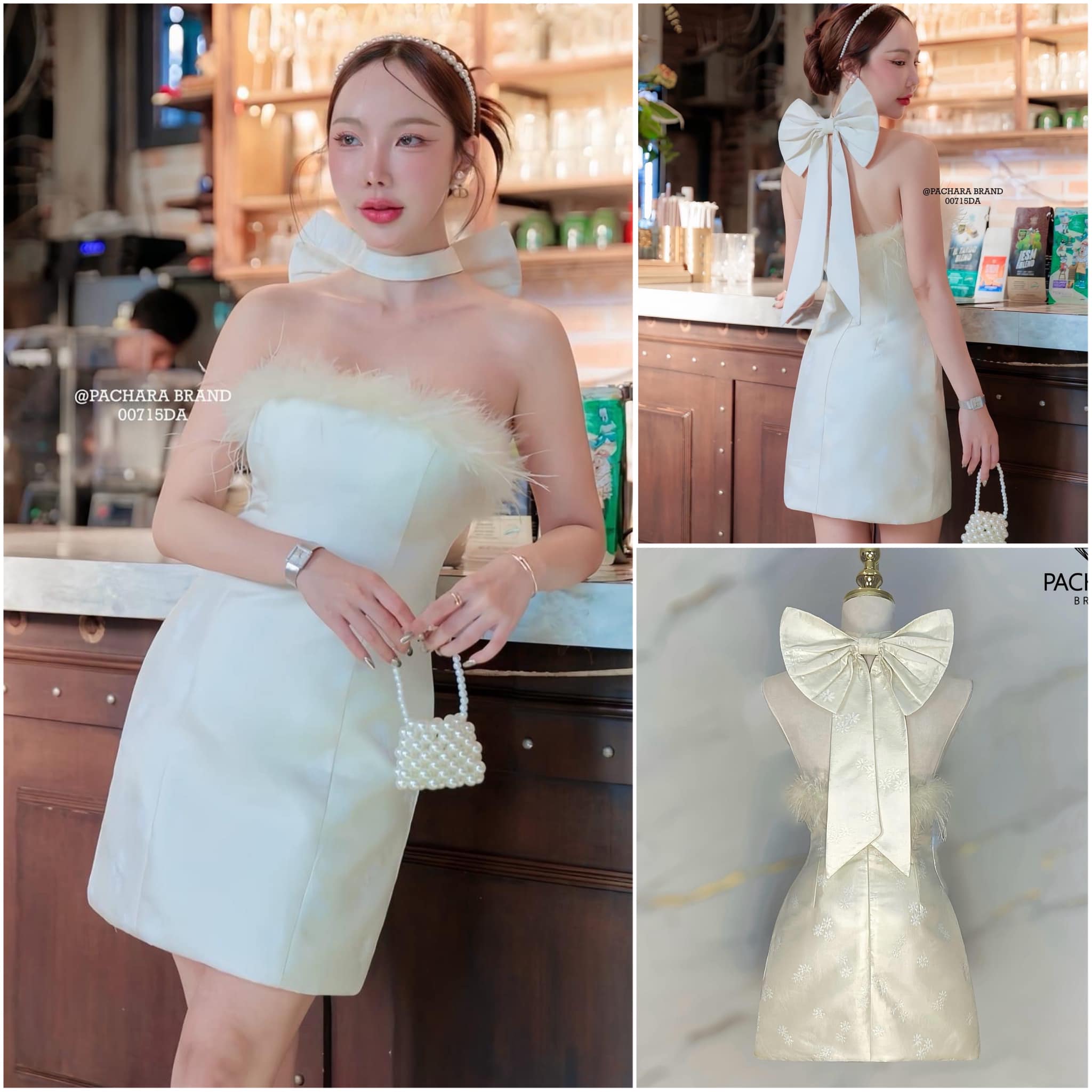 เดรสสั้นเกาะอก ทรงเข้ารูป ช่วงอกแต่งขนนกแท้ มีฟองน้ำดันทรงสวย เนื้อผ้าหนาทอลายสวยมาก งานซิปด้านหลัง มีซับในอัดกาวอย่างดี สินค้าคุณภาพ (พร้อมส่ง)