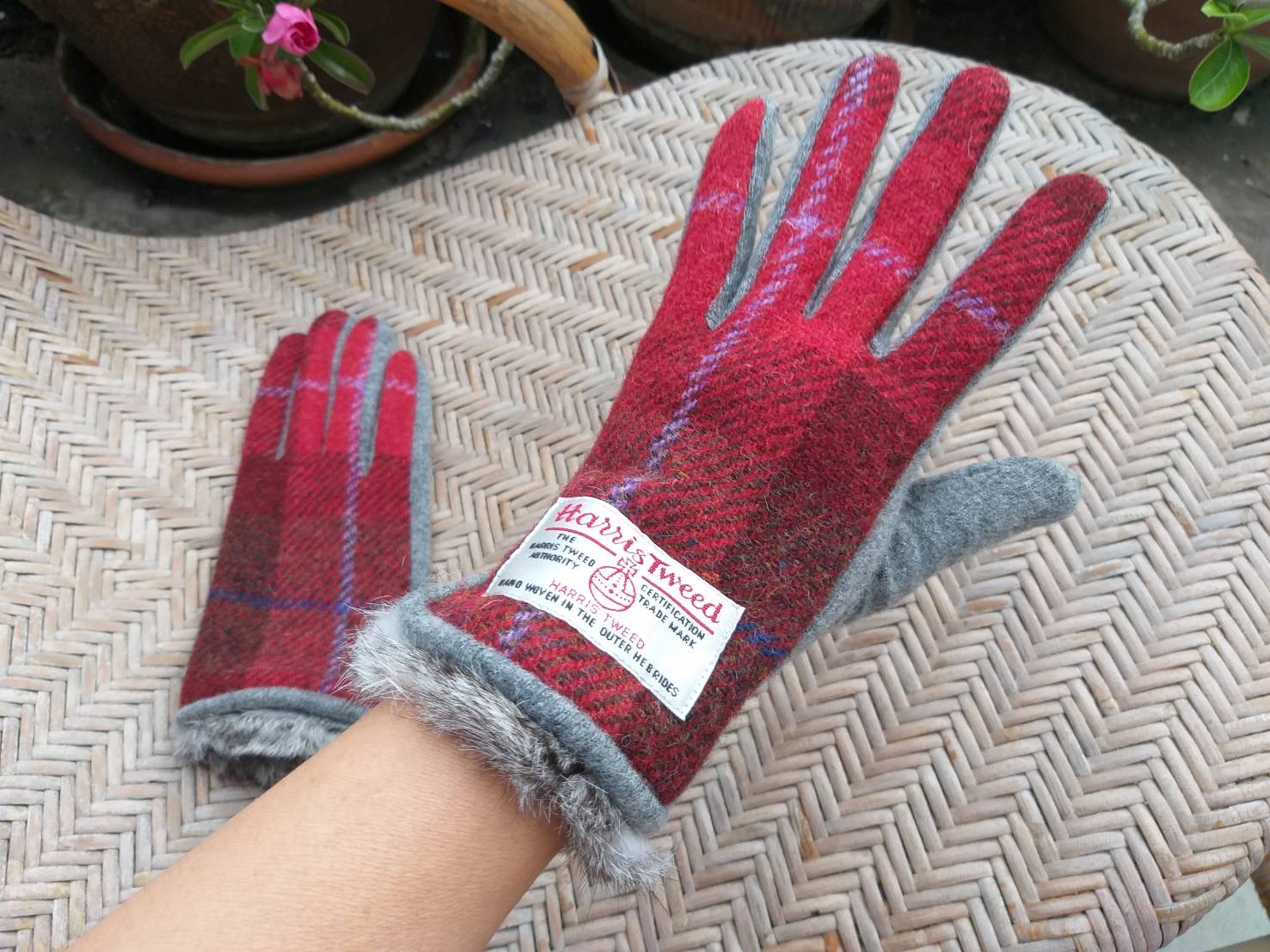 ถุงมือขนสัตว์ HarrisTweed ไซด์ S (ของใหม่)