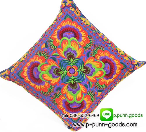 ปลอกหมอนอิงผ้าม้งจีน 16x16 นิ้ว (40 ซม.)