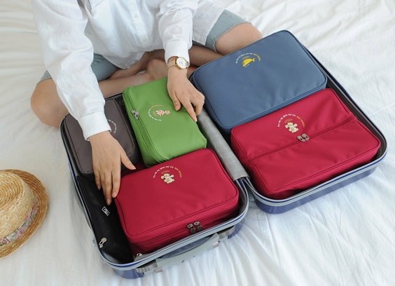 กระเป๋าใส่ชุดชั้นใน กางเกงชั้นใน ขนาดใหญ่พิเศษ แบ่งช่องสองด้าน ใส่ได้หลายตัว มี 4 สี 4 ลาย