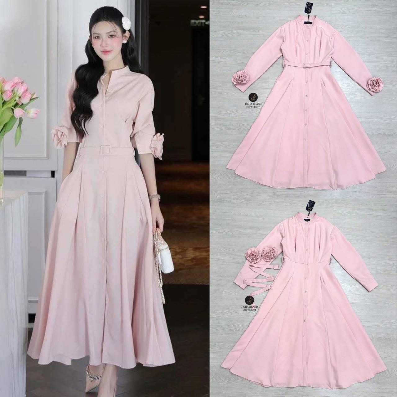 Maxiเดรสคอจีนแขนยาว สีขาว ทรงสวย มีเข็มกลัดดอกไม้3Dดอกใหญ่ที่ปลายแขน เพิ่มมิติให้กับชุด ช่งกระโปรงพริ้วสวย ด้านหน้าแต่งกระดุมเรียงยาวใช้งานได้จริง และมาคู่เข็มขัดใส่ปรับเข้ารูปให้ทรงสวย ใส่สบาย : สินค้าคุณภาพ (พร้อมส่ง)